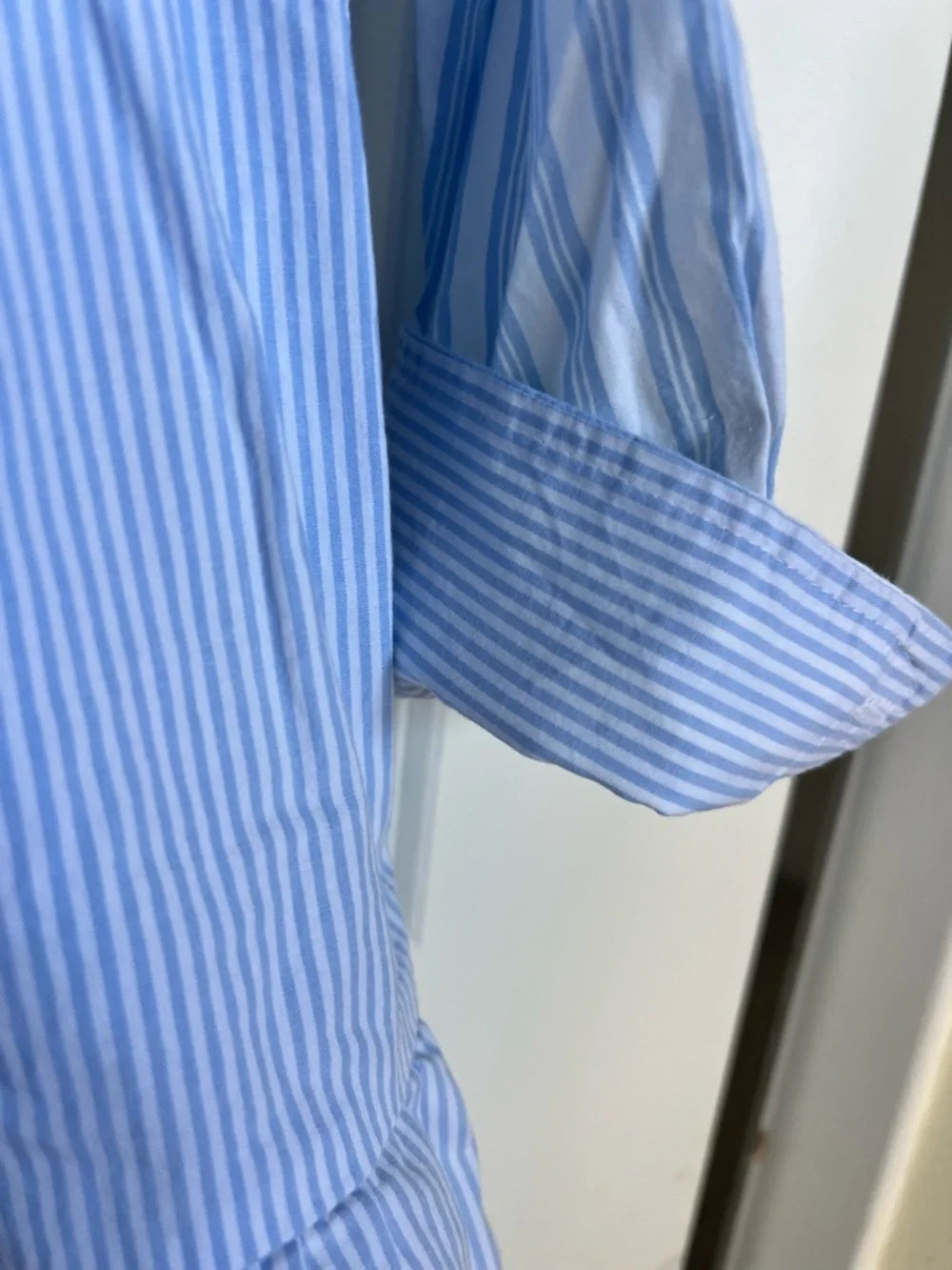 crown & ivy Light Blue & White Striped Shirt Dress - Picture 3 of 5